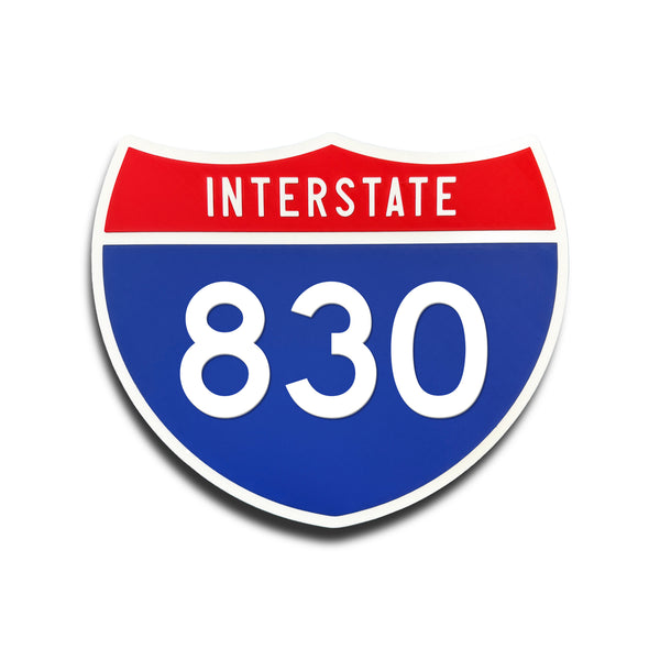 Interstate 830 Number Only road sign replica front view