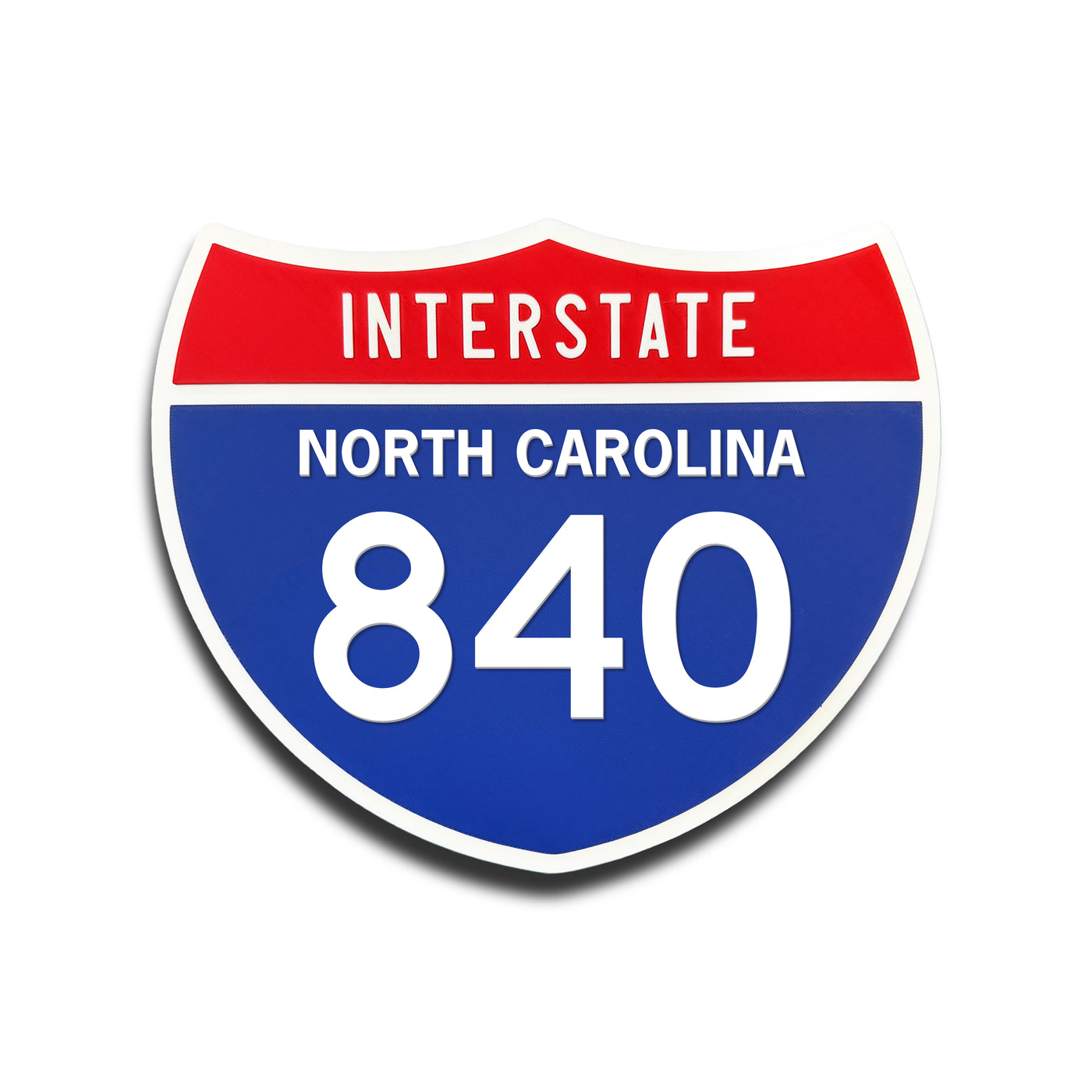 Interstate 840 North Carolina road sign replica front view