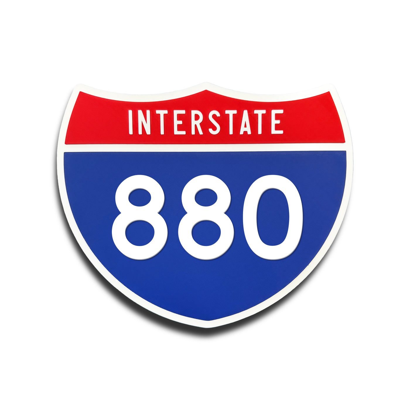 Interstate 880 Number Only road sign replica front view