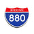 Interstate 880 Number Only road sign replica front view
