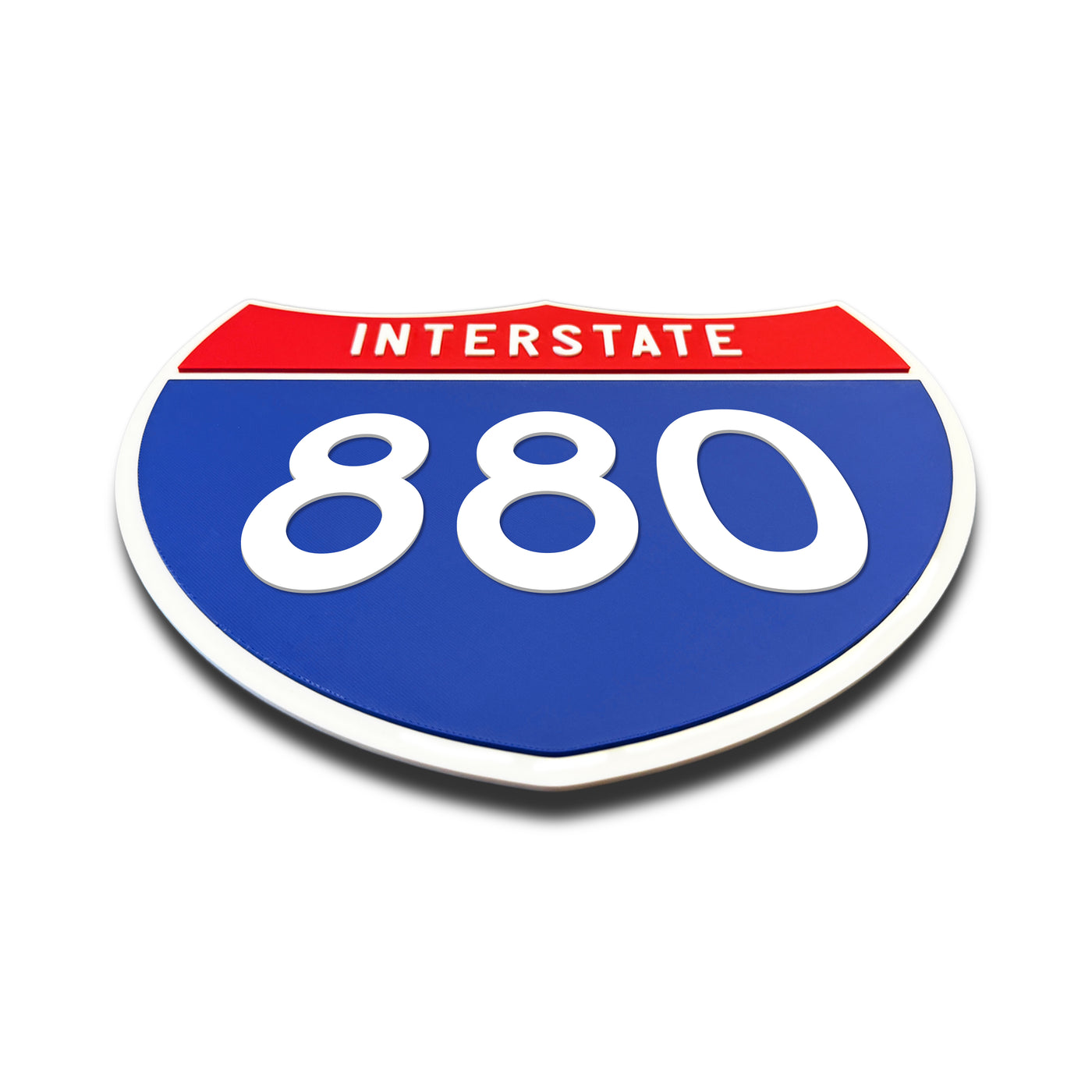 Interstate 880 Number Only road sign replica flat view