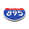 Interstate 895 Number Only road sign replica flat view
