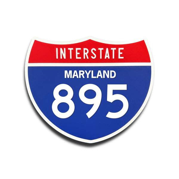 Interstate 895 Maryland road sign replica front view