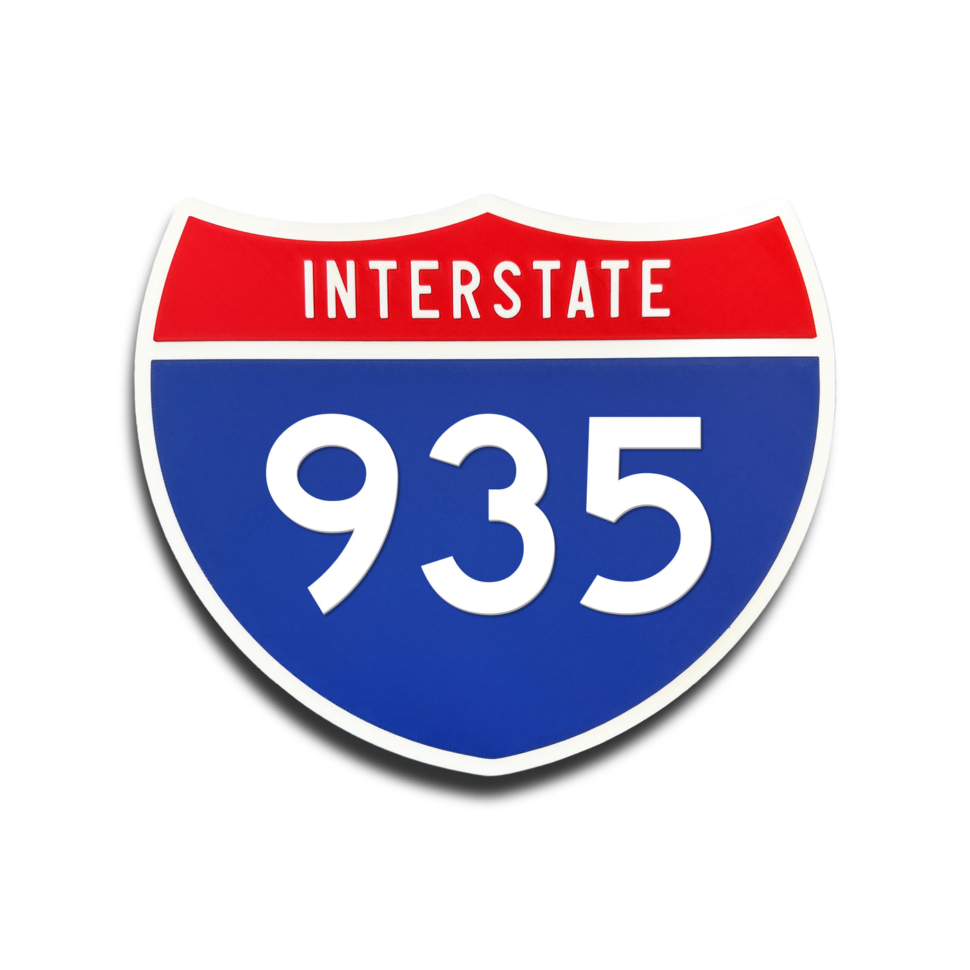 Interstate 935 Number Only road sign replica front view