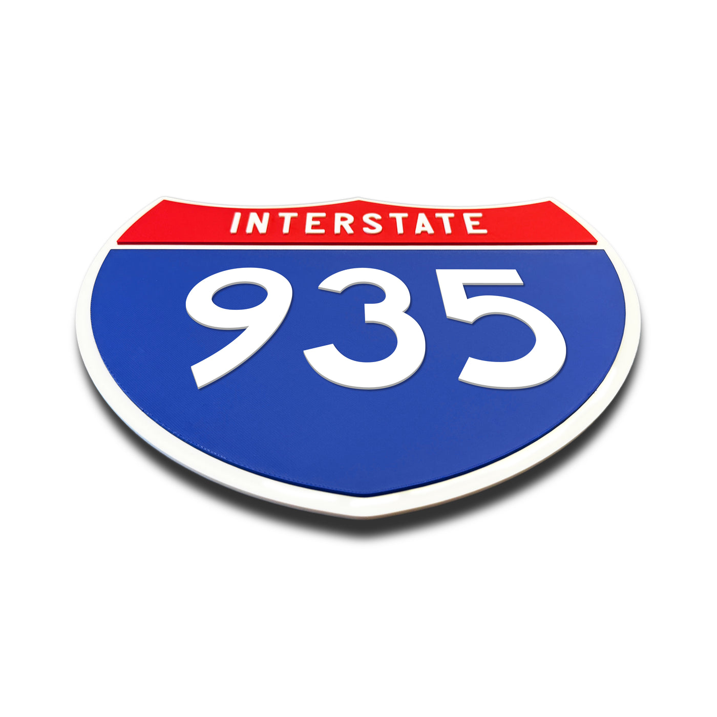 Interstate 935 Number Only road sign replica flat view