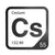 Cesium periodic table Elemental Tile in Black