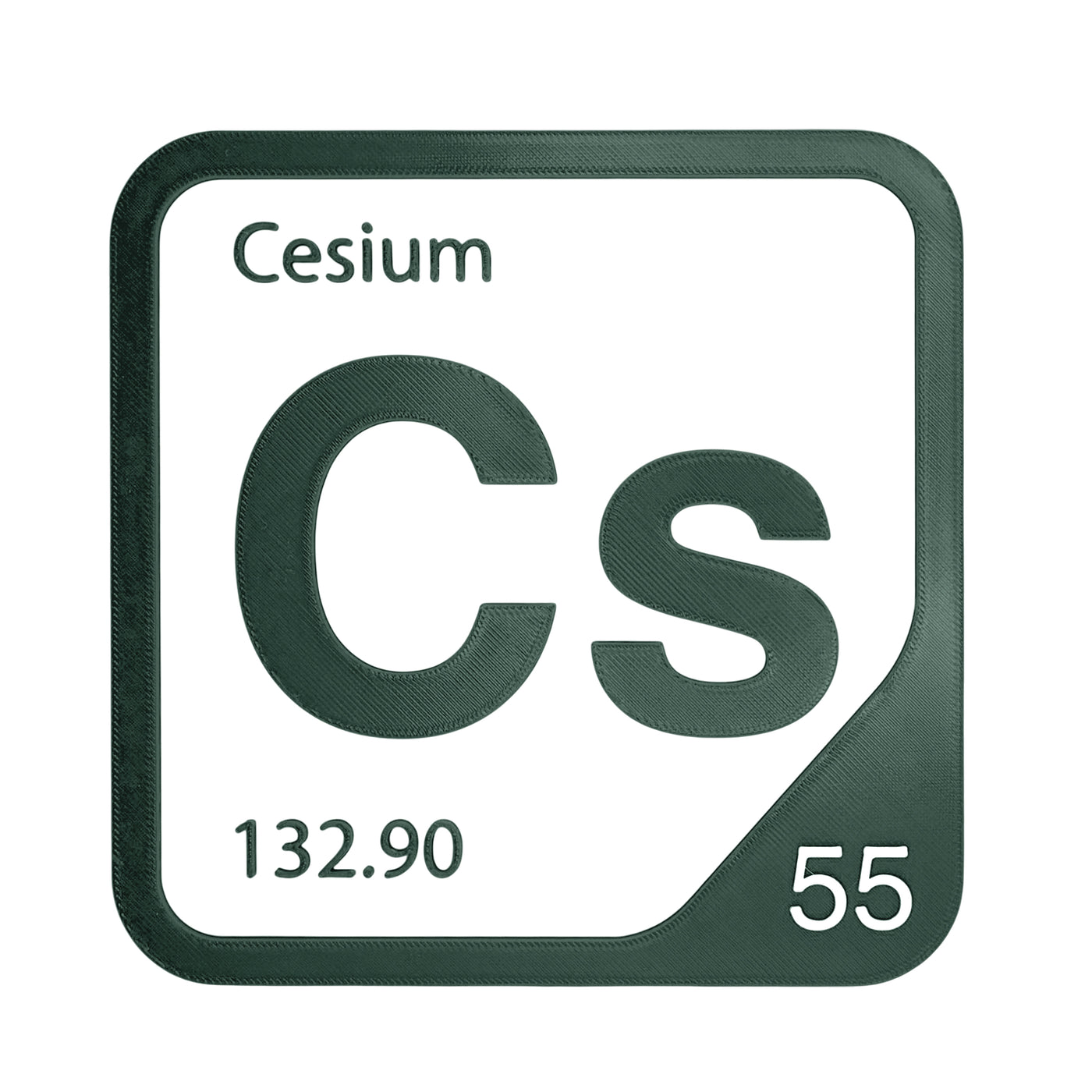 Cesium periodic table Elemental Tile in Forest Green