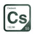 Cesium periodic table Elemental Tile in Forest Green