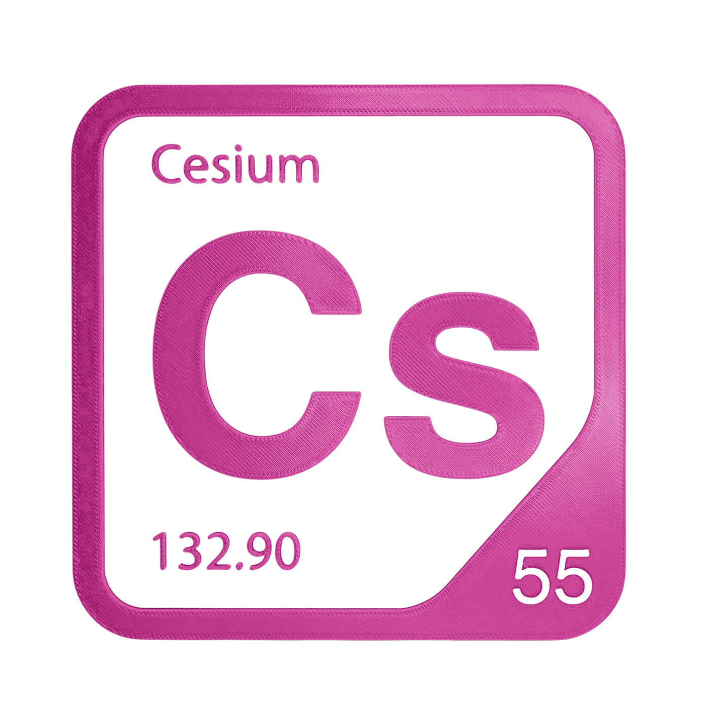 Cesium periodic table Elemental Tile in Magenta