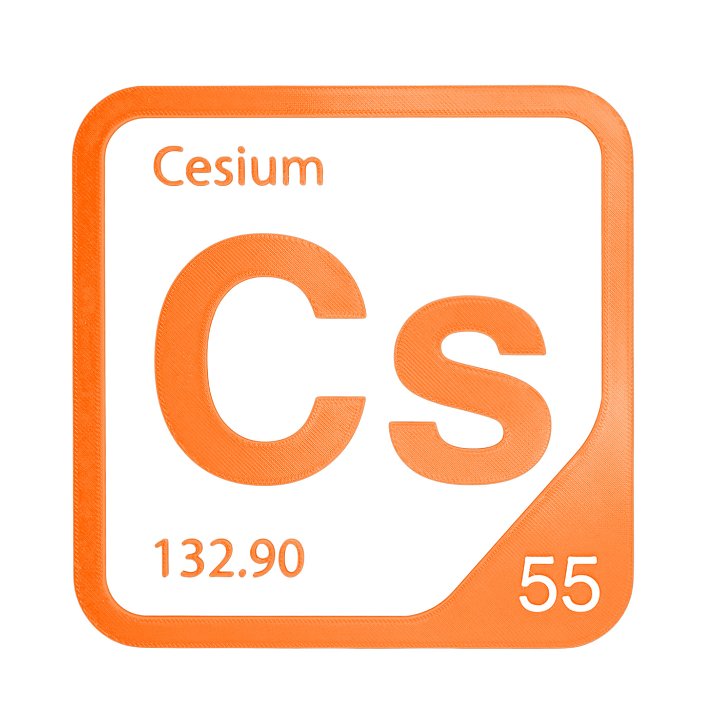 Cesium periodic table Elemental Tile in Orange