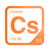 Cesium periodic table Elemental Tile in Orange