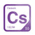 Cesium periodic table Elemental Tile in Purple