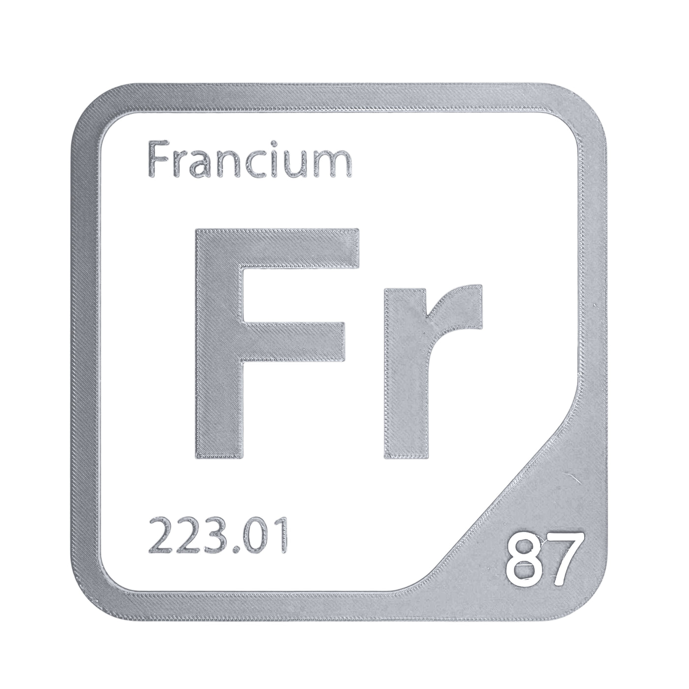 Francium periodic table Elemental Tile in Gray