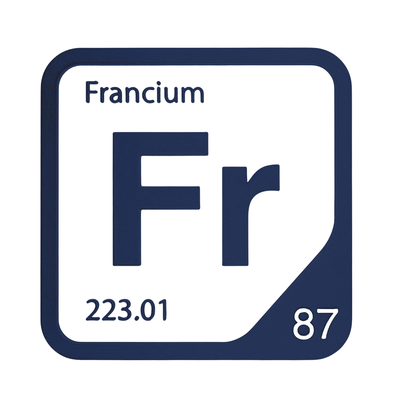 Francium periodic table Elemental Tile in Navy Blue