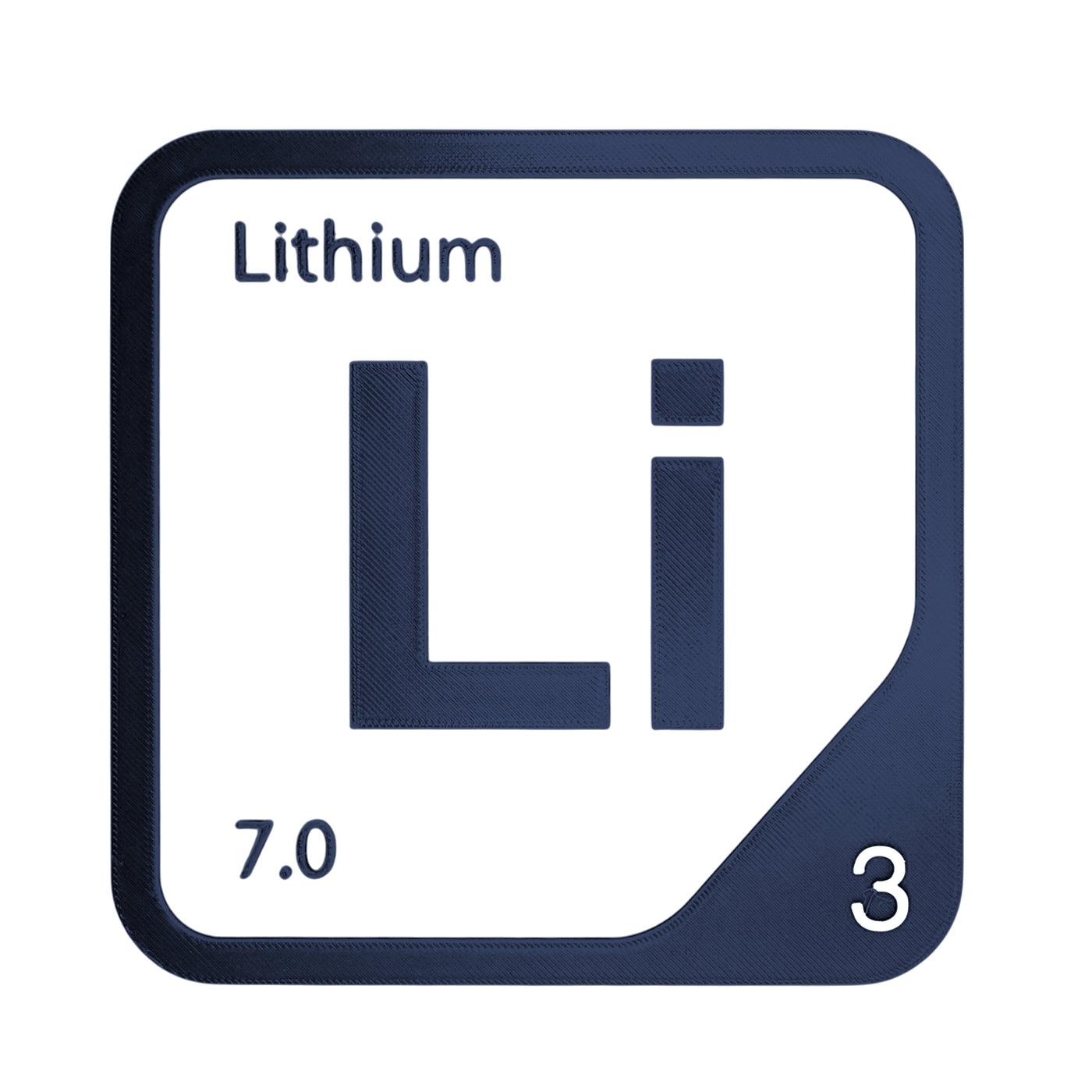 Lithium periodic table Elemental Tile in Navy Blue