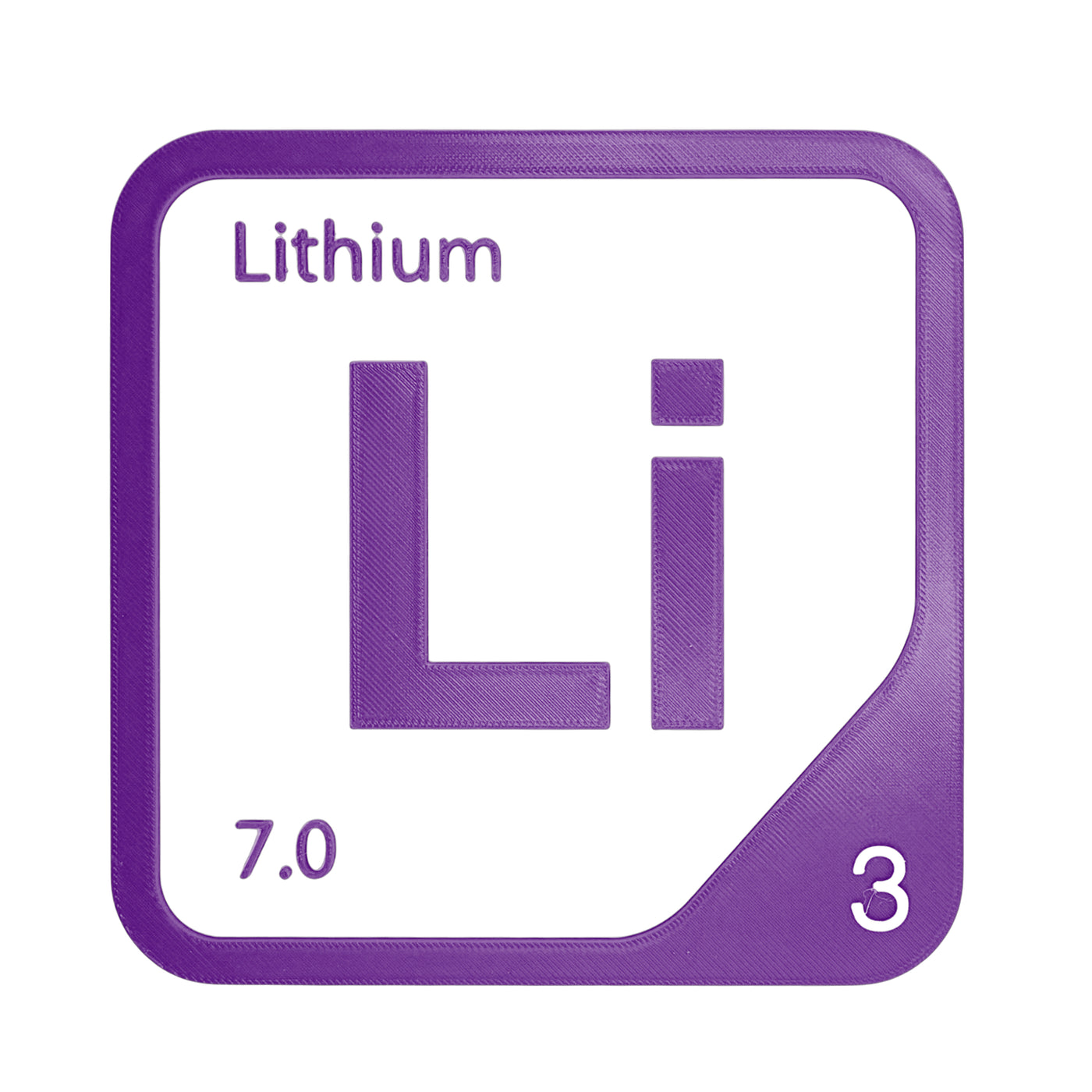 Lithium periodic table Elemental Tile in Purple