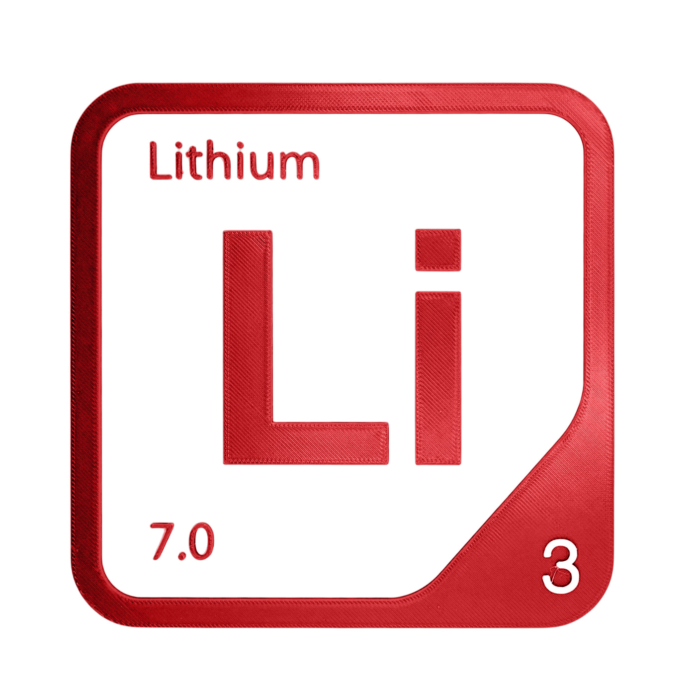 Lithium periodic table Elemental Tile in Red