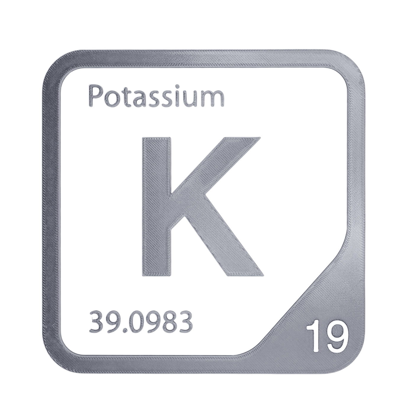 Potassium periodic table Elemental Tile in Gray