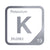 Potassium periodic table Elemental Tile in Gray