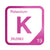 Potassium periodic table Elemental Tile in Magenta
