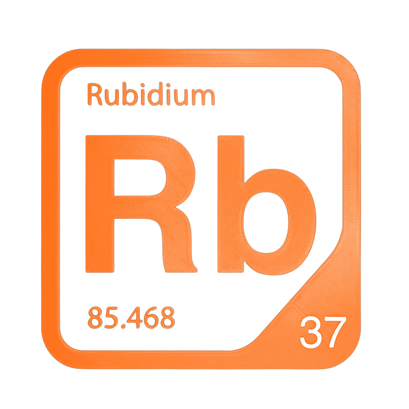 Rubidium periodic table Elemental Tile in Orange