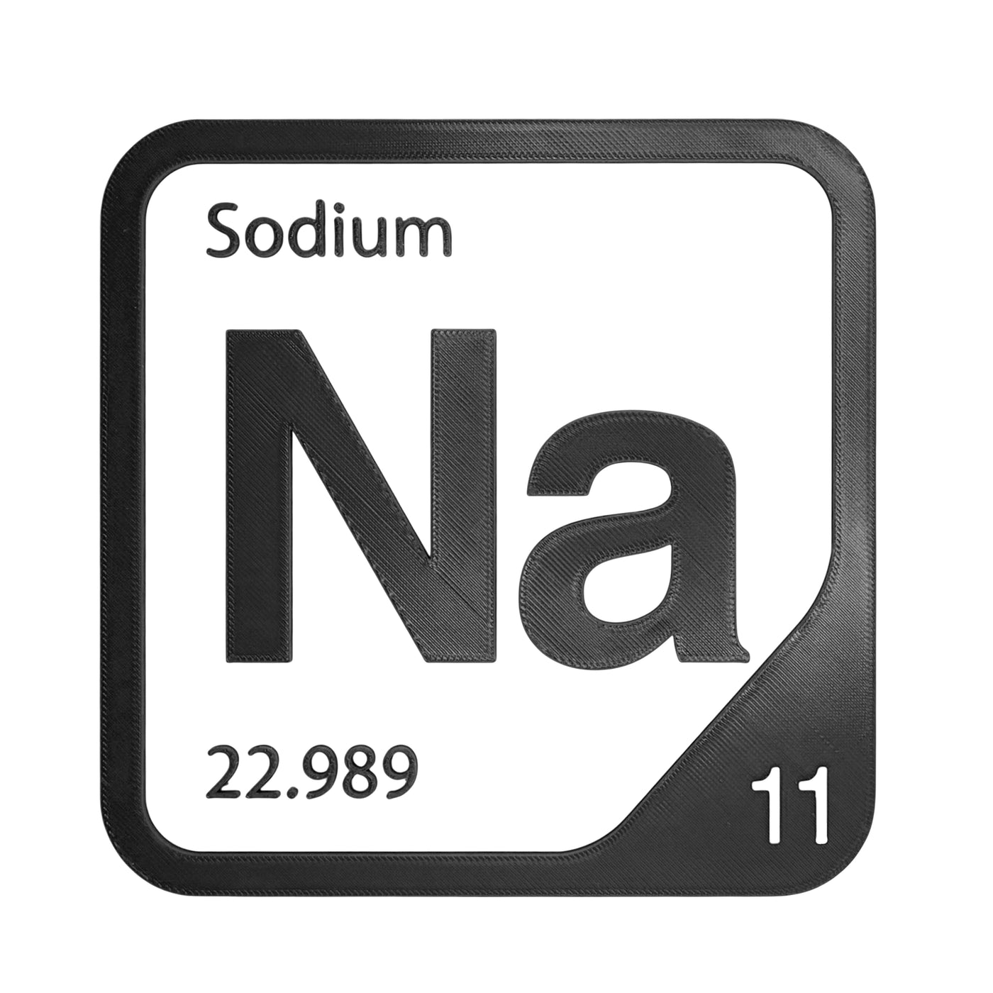 Sodium periodic table Elemental Tile in Black