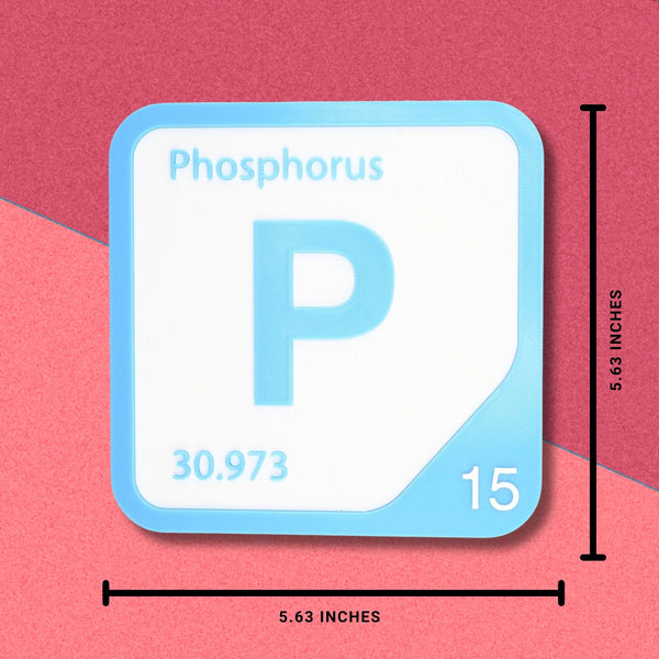 PHOSPHORUS Periodic Table Tile – Educational Wall Art for Science Lovers, 5.6 x 5.6 Inches