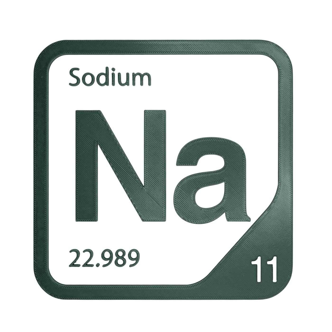 Sodium periodic table Elemental Tile in Forest Green