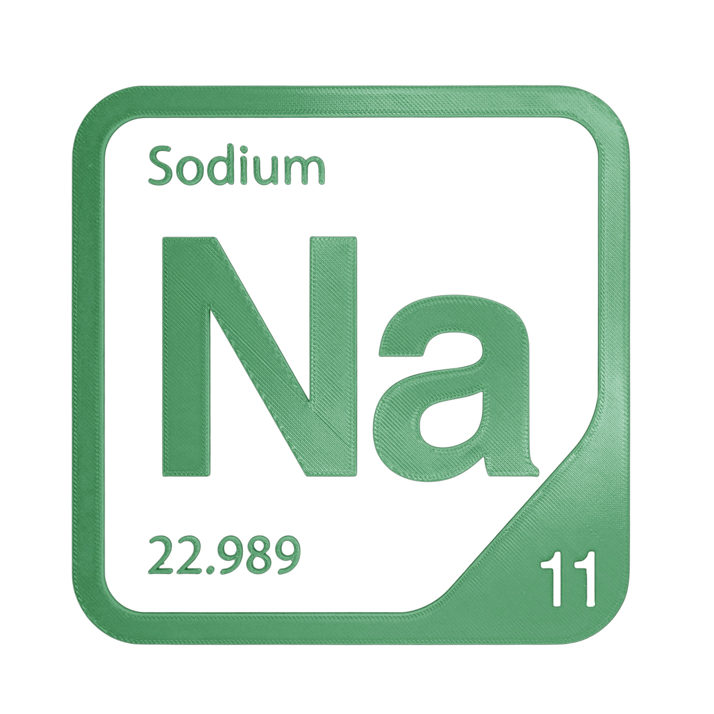 Sodium periodic table Elemental Tile in Green