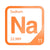 Sodium periodic table Elemental Tile in Orange