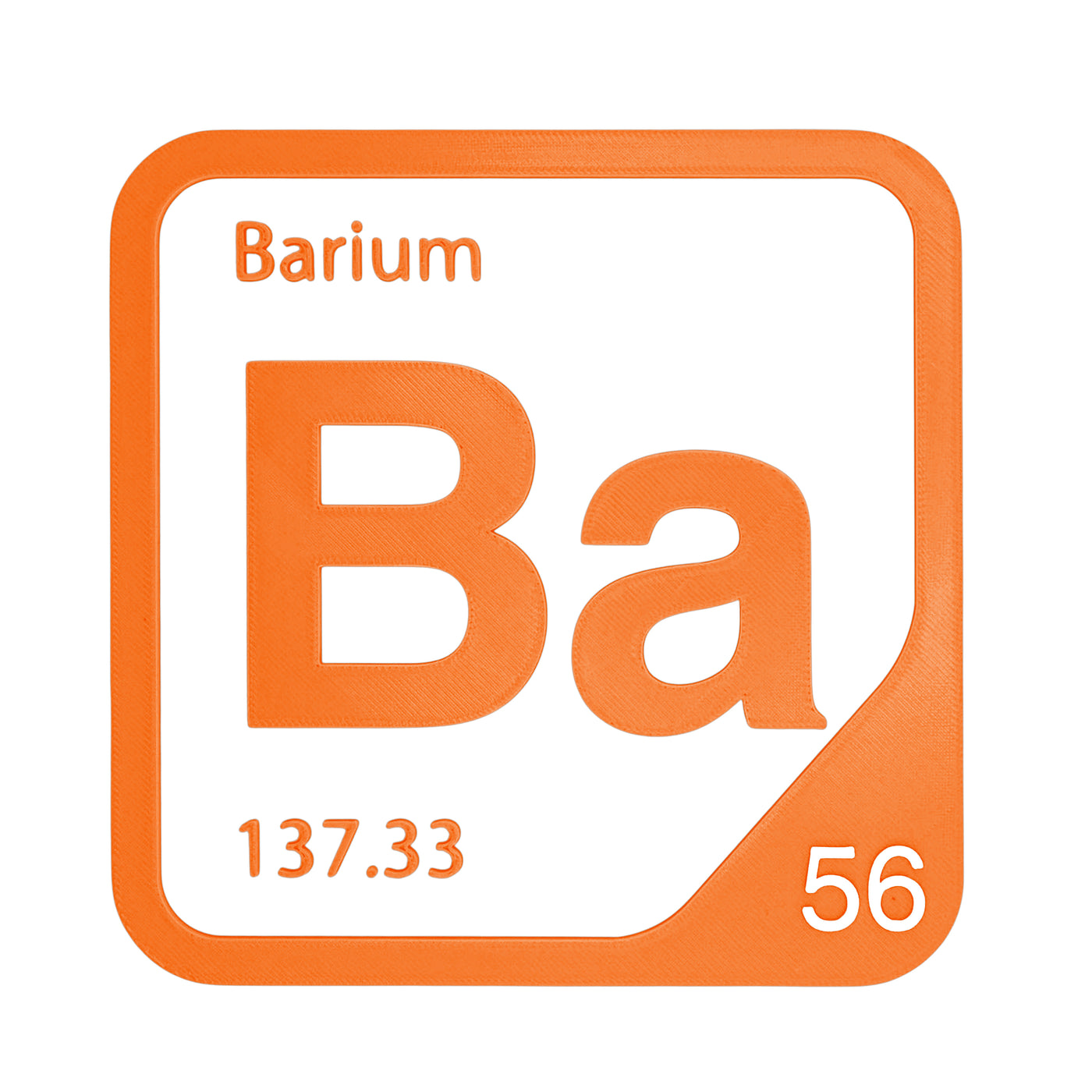 Barium periodic table Elemental Tile in Orange