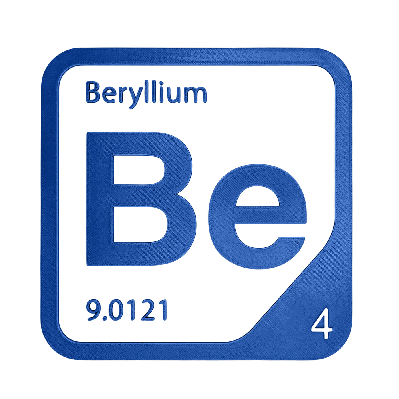 Beryllium periodic table Elemental Tile in Blue