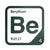 Beryllium periodic table Elemental Tile in Forest Green