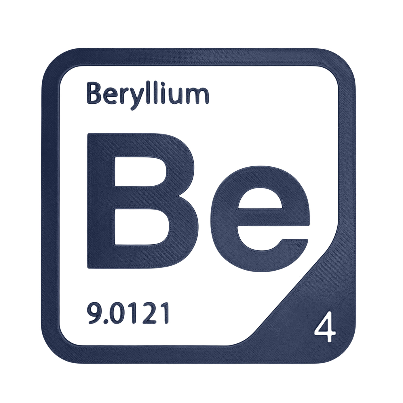 Beryllium periodic table Elemental Tile in Navy Blue