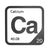 Calcium periodic table Elemental Tile in Black