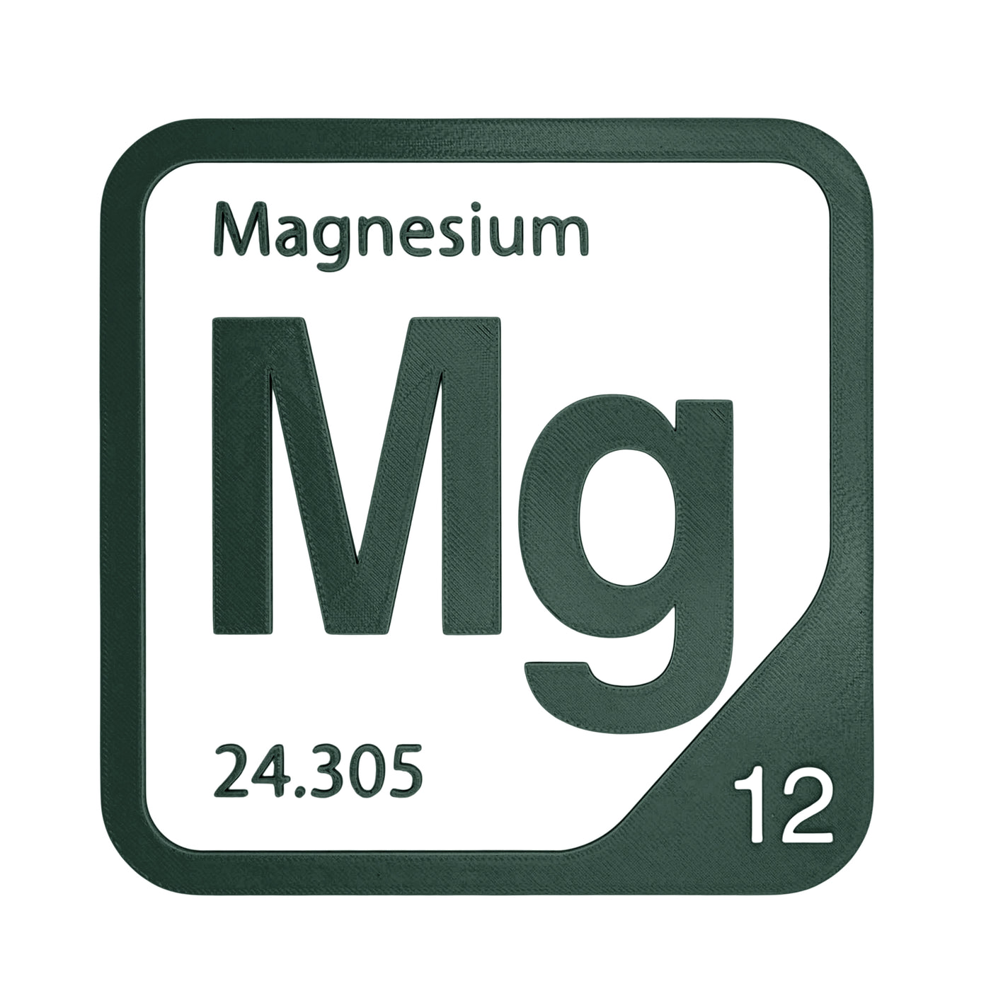 Magnesium periodic table Elemental Tile in Forest Green