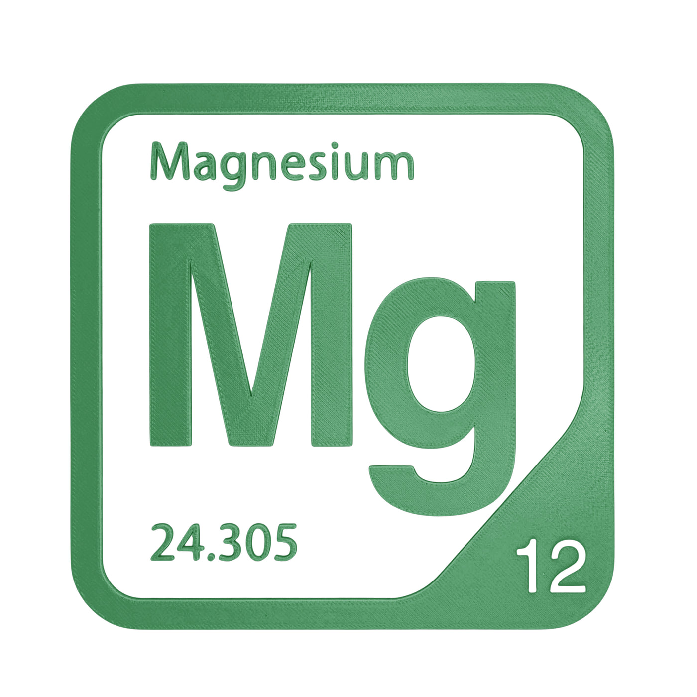 Magnesium periodic table Elemental Tile in Green