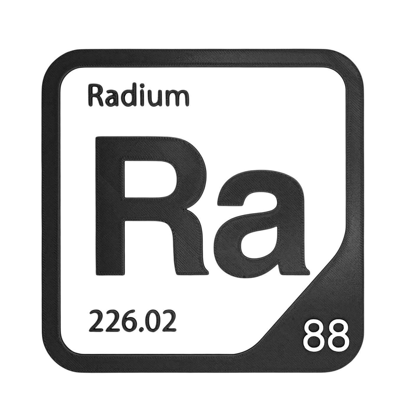 Radium periodic table Elemental Tile in Black