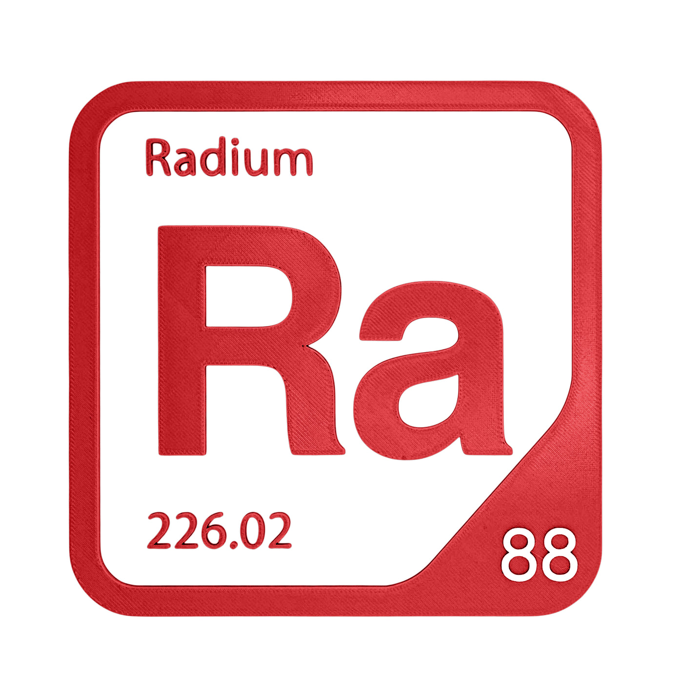 Radium periodic table Elemental Tile in Red