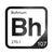 Bohrium periodic table Elemental Tile in Black