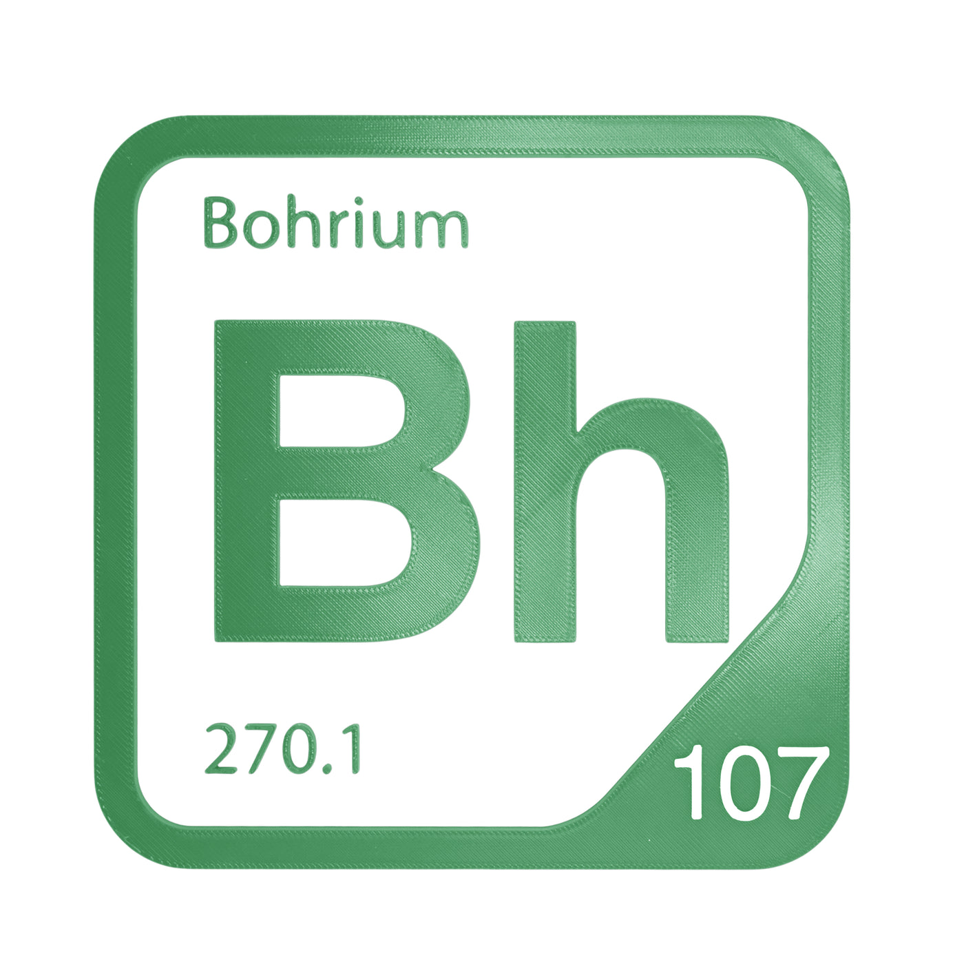 Bohrium periodic table Elemental Tile in Green