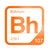 Bohrium periodic table Elemental Tile in Orange