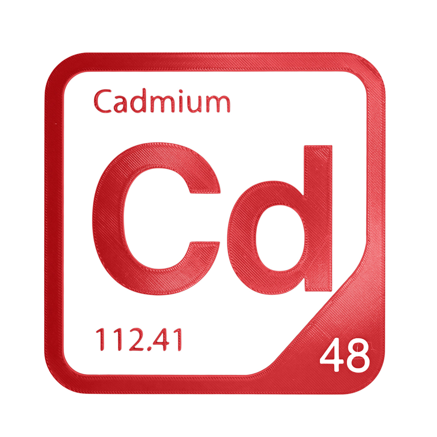 Cadmium periodic table Elemental Tile in Red