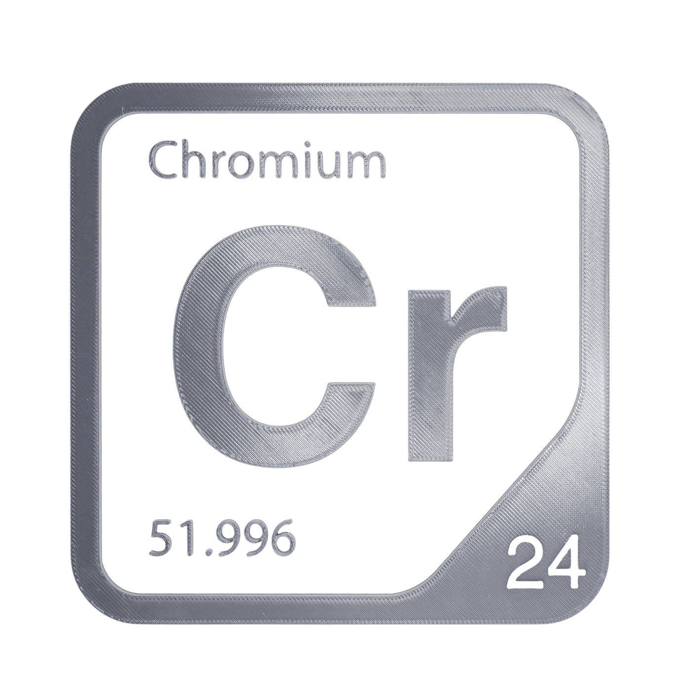 Chromium periodic table Elemental Tile in Gray