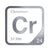 Chromium periodic table Elemental Tile in Gray