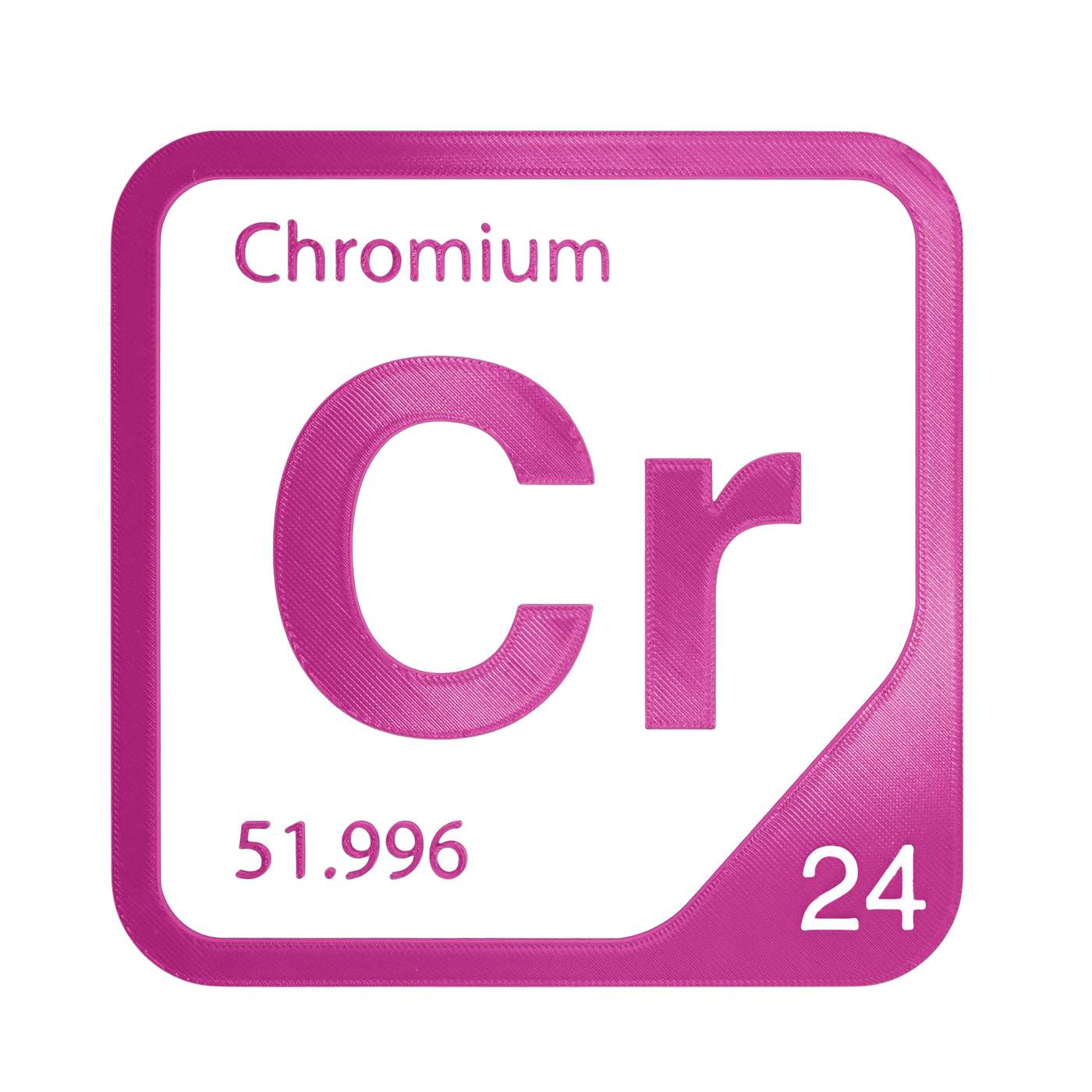Chromium periodic table Elemental Tile in Magenta