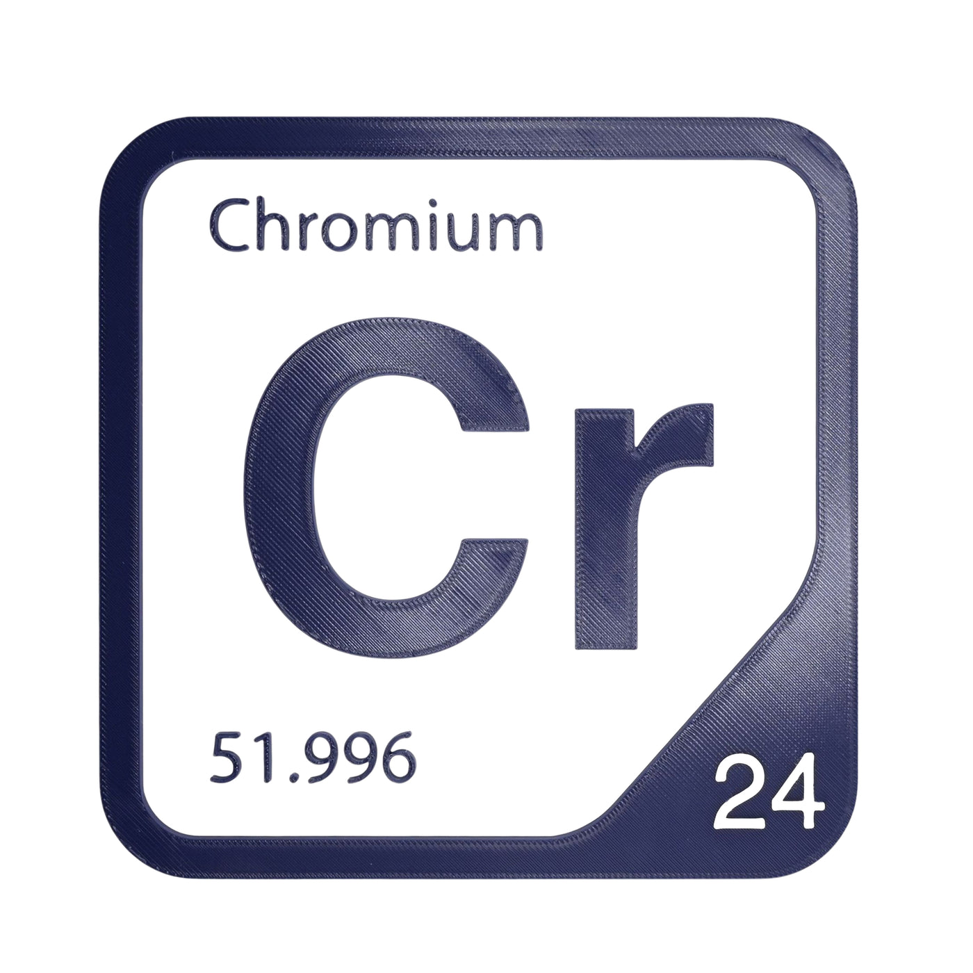 Chromium periodic table Elemental Tile in Navy Blue