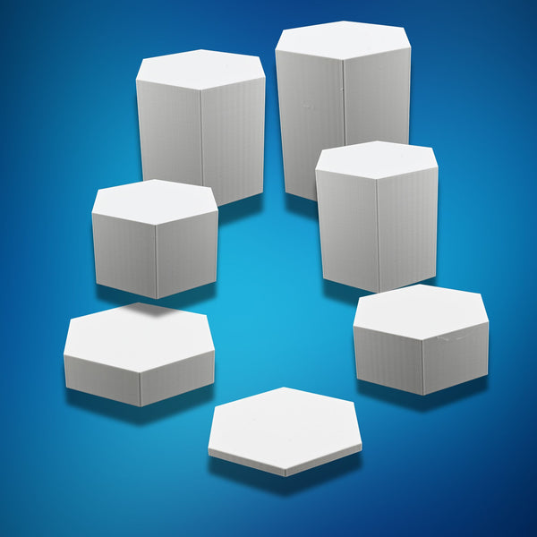 Large Octagon Action Figure Stands – Durable Display Set in Matte White or Black, Individual Heights or Full Set Available