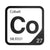 Cobalt periodic table Elemental Tile in Black