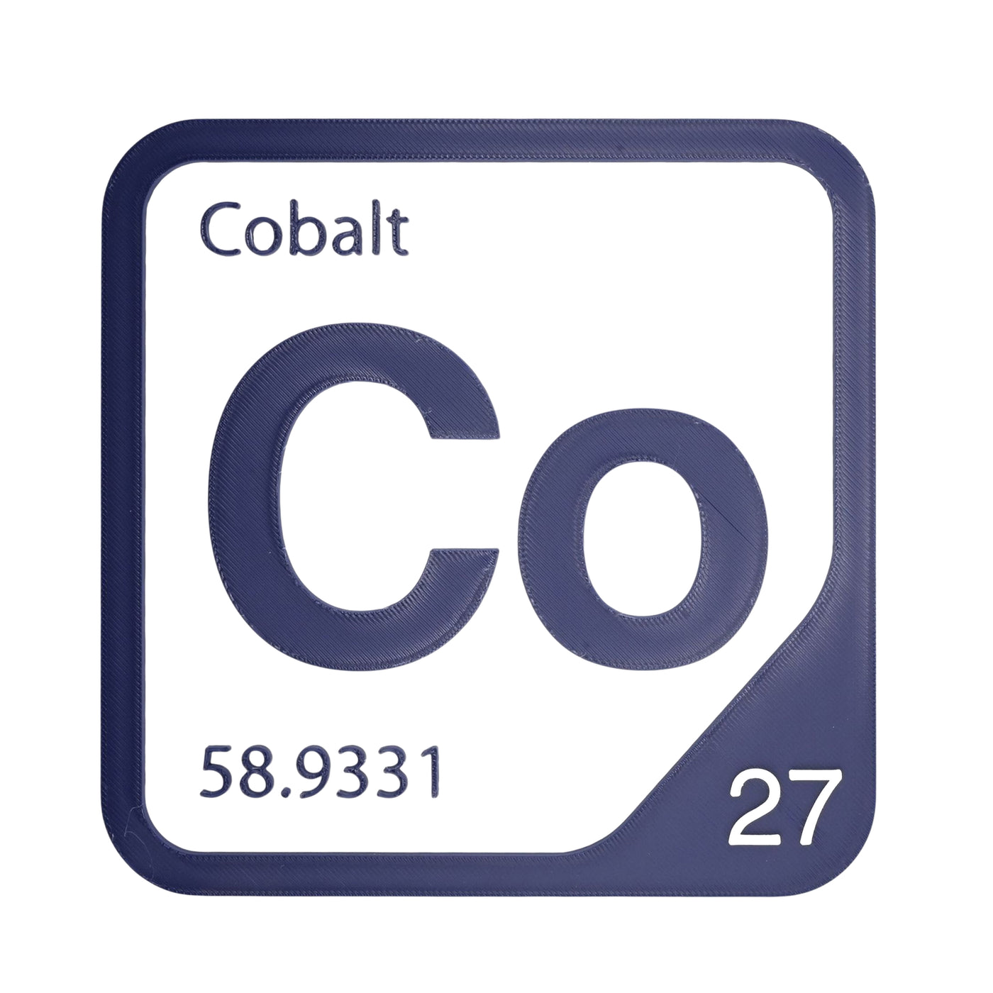 Cobalt periodic table Elemental Tile in Navy Blue